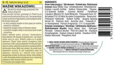 Palette Color Shampoo, koloryzujący szampon, 221 średni brąz