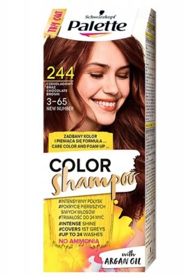 Palette Color Shampoo, koloryzujący szampon, 244 czekoladowy brąz