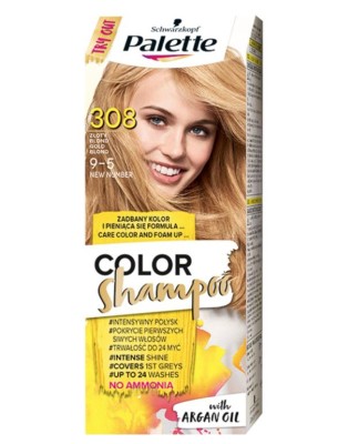 Palette Color Shampoo, koloryzujący szampon, 308 złoty blond