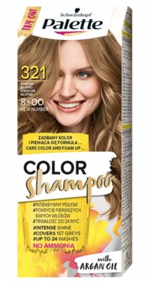 Palette Color Shampoo, koloryzujący szampon, 321 średni blond