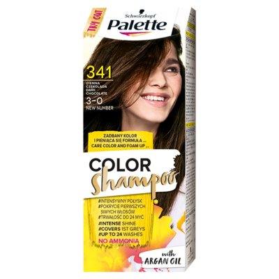 Palette Color Shampoo, koloryzujący szampon, 341 ciemna czekolada