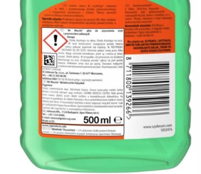 Mr.Muscle, płyn do szyb z pompką, 500ml