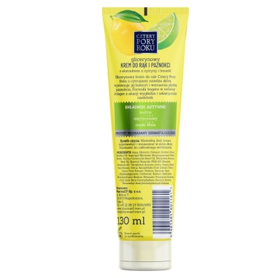 Cztery Pory Roku Cytryna & Limonka wygładzający krem do rąk i paznokci 130ml
