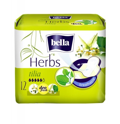Bella Herbs Kwiat Lipy, podpaski higieniczne, 12 sztuk