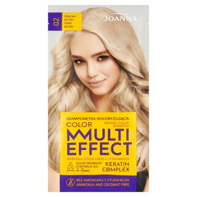 Joanna Multi Color, szampon koloryzujący w saszetce, 02 perłowy blond