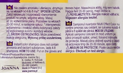 Joanna Multi Color, szampon koloryzujący w saszetce, 13 hebanowa czerń