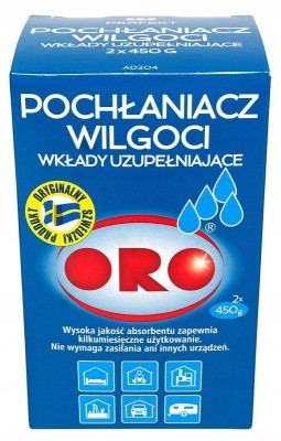 Oro Nr AD204 pochłaniacz wilgoci wkład uzupełniający 2*450g