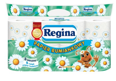 Regina, Rumiankowy papier toaletowy, 3 warstwy, 8 rolek