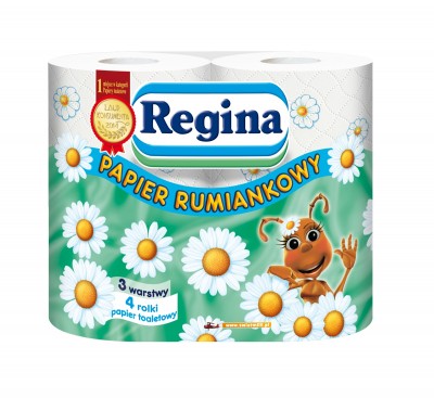 Regina, Rumiankowy papier toaletowy, 3 warstwy, 4 rolki