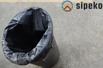 Sipeko worki na śmieci folia HDPE czarne 6mic / 50x54cm / 35 litrów / 50 sztuk