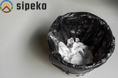 Sipeko worki na śmieci folia HDPE czarne 6mic / 50x54cm / 35 litrów / 50 sztuk