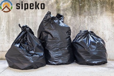 Sipeko worki na śmieci folia HDPE czarne 6mic / 50x54cm / 35 litrów / 50 sztuk