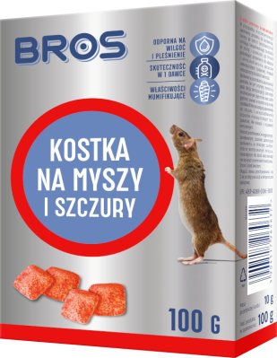 Bros kostki na myszy i szczury z zasuszonej trutki 100g