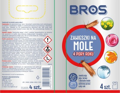 Bros Cztery Pory Roku zawieszka na mole odzieżowe - 4 sztuki