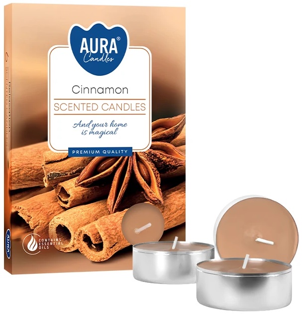 PODGRZEWACZE świeczki zapachowe Bispol p15-65 Aura - CYNAMON - 6 sztuk