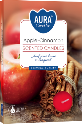 PODGRZEWACZE świeczki zapachowe Bispol p15-87 Aura JABŁKO - CYNAMON / 6 szt