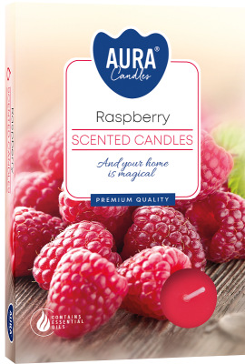 PODGRZEWACZE świeczki zapachowe Bispol p15-42 Aura - MALINA - 6 sztuk