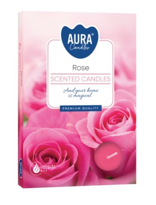 Bispol, Rose, podgrzewacze zapachowe, 6 sztuk