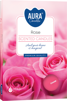 PODGRZEWACZE świeczki zapachowe Bispol p15-78 Aura - RÓŻA - 6 sztuk