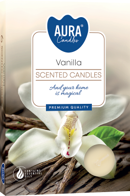 PODGRZEWACZE świeczki zapachowe Bispol p15-67 Aura - WANILIA - 6 sztuk