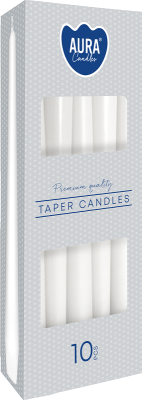 Bispol Aura s30-090 BIAŁA świeca stołowa stożek - 10 sztuk
