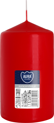 Bispol Aura sw70/120-030 Czerwona świeca walec 7x12cm - 50 godzin