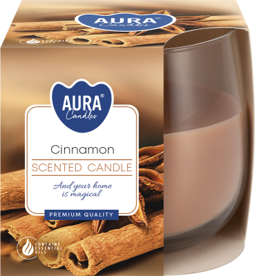 Bispol Aura sn71-65 CYNAMON świeca zapachowa w szkle - 24h