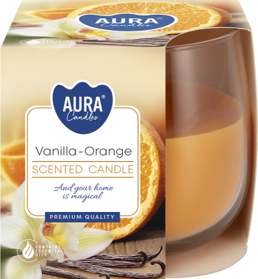 Bispol Aura sn71-37 WANILIA - POMARAŃCZA świeca zapachowa w szkle - 24h