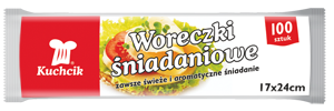 Kuchcik, woreczki śniadaniowe 17x24cm, 100 sztuk