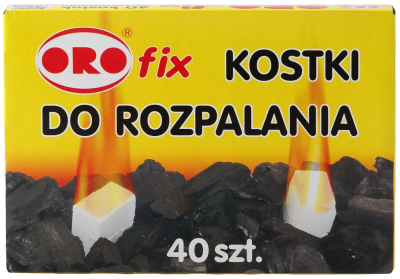 Oro Nr 8570 Parafinowa bezwonna podpałka do grilla i kominka kostka 40 sztuki