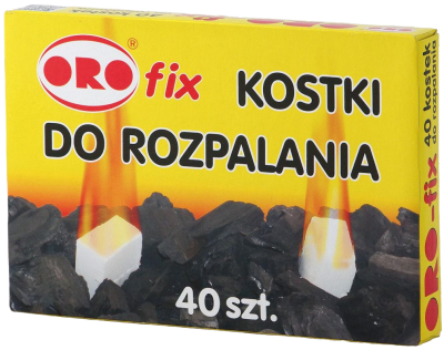 Oro Nr 8570 Parafinowa bezwonna podpałka do grilla i kominka kostka 40 sztuki