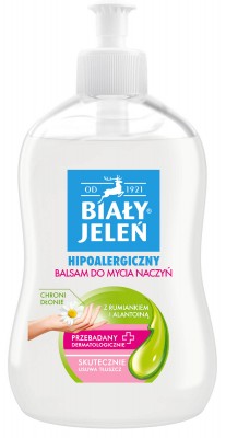 Biały Jeleń Hipoalergiczny, Rumianek i Alantoina, balsam do mycia naczyń, 500ml