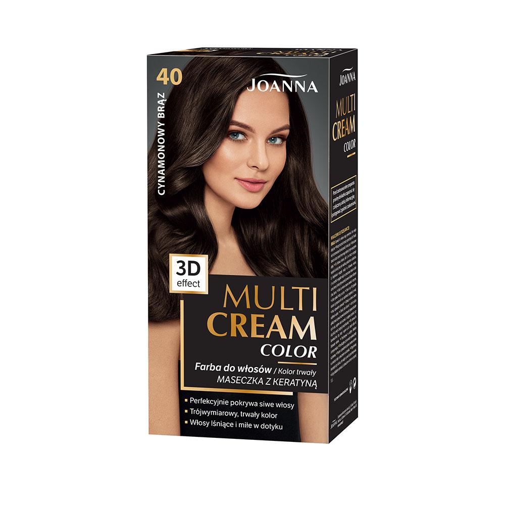 Joanna Multi Cream Color, farba do włosów, 40 cynamonowy brąz
