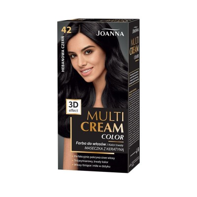 Joanna Multi Cream Color, farba do włosów, 42 hebanowa czerń