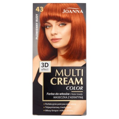 Joanna Multi Cream Color, farba do włosów, 43 płomienny rudy