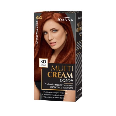 Joanna Multi Cream Color, farba do włosów, 44 intensywna miedź