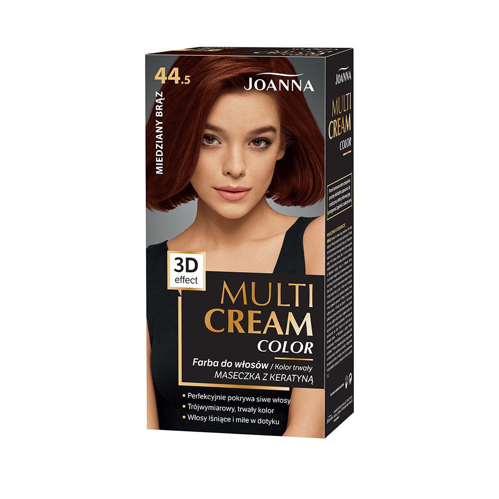 Joanna Multi Cream Color, farba do włosów, 44.5 miedziany brąz