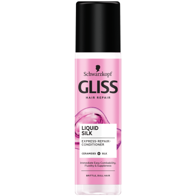 Gliss Kur Liquid Silk Gloss, Ekspresowa odżywka do włosów matowych i łamliwych, spray 200 ml
