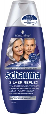 Schauma Silver Reflex, szampon do włosów siwych, białych i farbowanych blond, 250ml