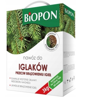 Biopon, nawóz granulowany do iglaków przeciw brązowieniu, 3kg