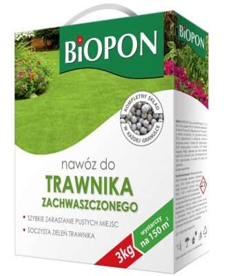 Biopon, nawóz granulowany do trawnika zachwaszczonego, 3kg