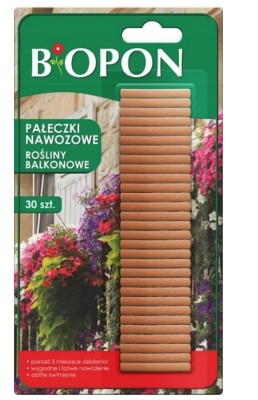 Biopon, pałeczki nawozowe do roślin balkonowych, 30 sztuk