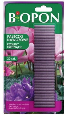 Biopon, pałeczki nawozowe do roślin kwitnących, 30 sztuk