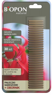 Biopon, pałeczki nawozowe z obornikiem, 30 sztuk