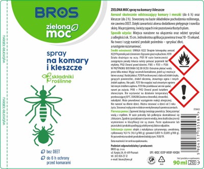 Bros Zielona Moc środek odstraszający komary i kleszcze w sprayu 90ml