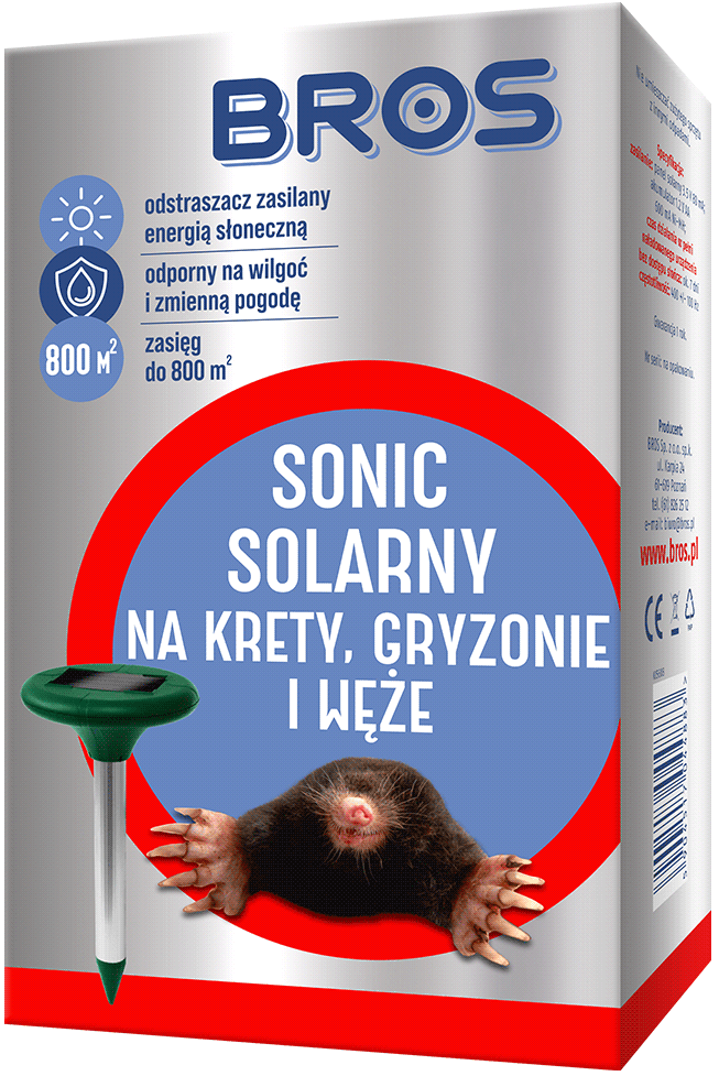 Bros Sonic Solarny elektroniczne urządzenie odstraszające krety gryzonie i węże