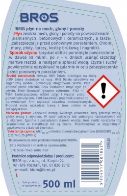 Bros płyn na mech glony i porosty spray 500ml