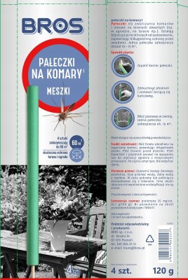Bros pałeczki przeciw komarom i meszkom - 4 sztuki