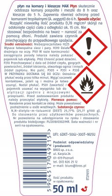 Bros Max płyn odstraszający komary i kleszcze 50ml