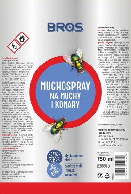 Bros Muchospray środek zwalczający muchy i komary spray 750ml